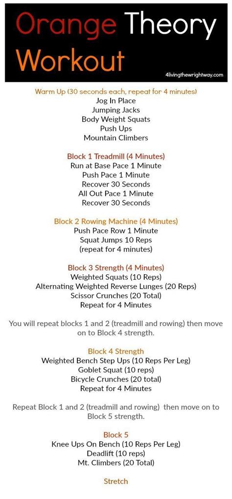 Orangetheory Lift 45 workout template