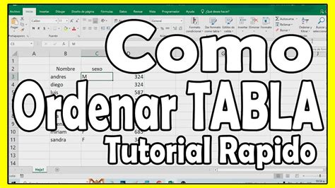 Ordenar Tablas en Excel por Fecha