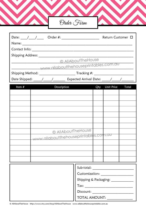 Order Form Format