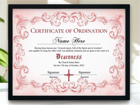 Ordination Certificate Template Example 10