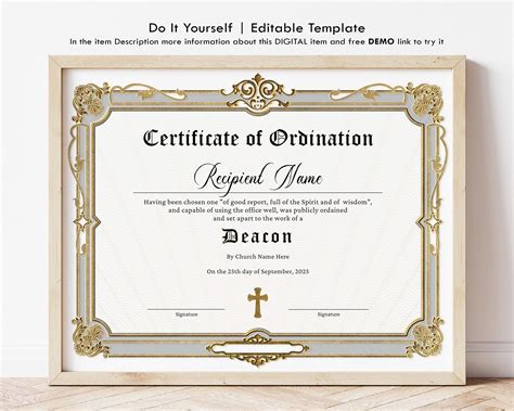 Ordination Certificate Template Example 4