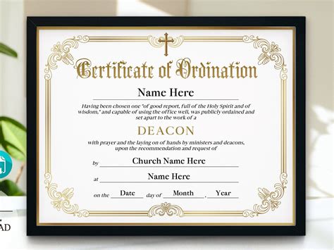 Ordination Certificate Template Example 5