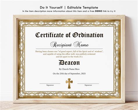 Ordination Certificate Template Example 7