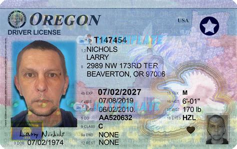 Oregon Driver's License Image 5