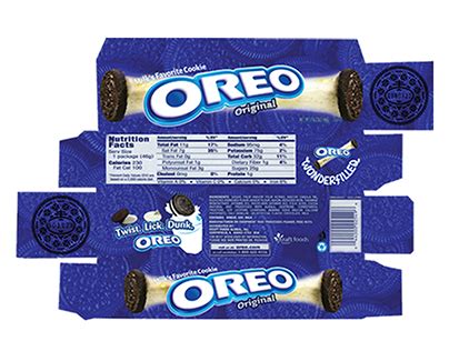 Blank Oreo package template design