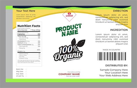 Organic Label Template