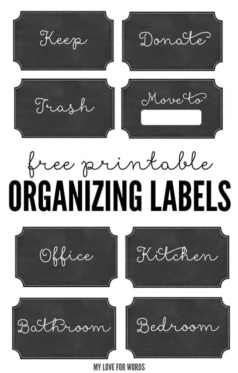 Organizational Labels Template