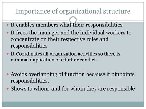 Organizational structure importance