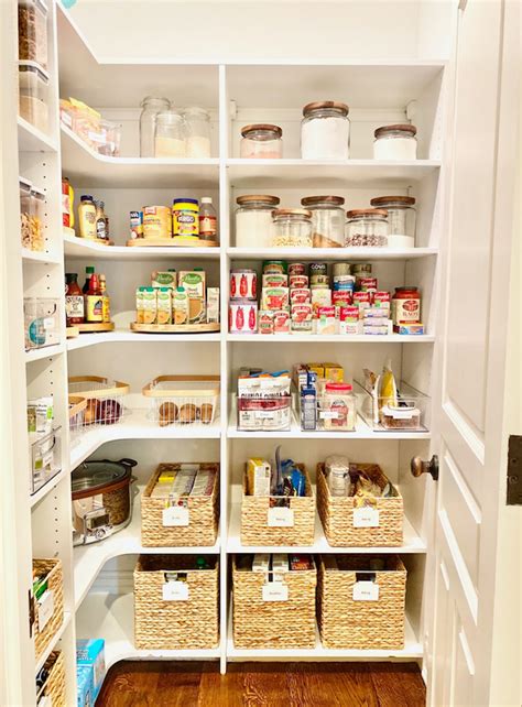 Organized pantry categories