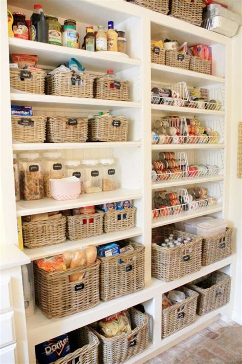 Organized pantry shelves