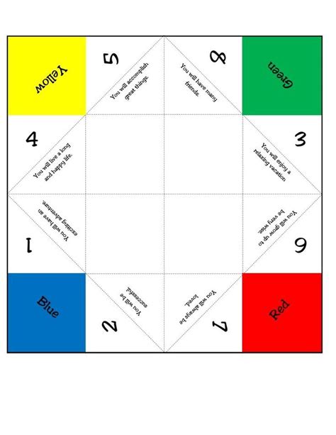 Origami Fortune Teller Template for Kids