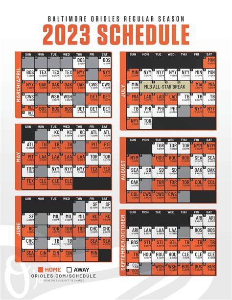 Orioles Promo Schedule