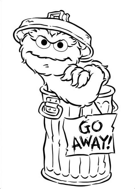 Oscar the Grouch Coloring Page