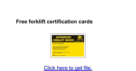 OSHA-Compliant Forklift Certification Card Templates