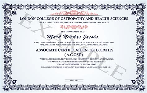 Osteopath certifications