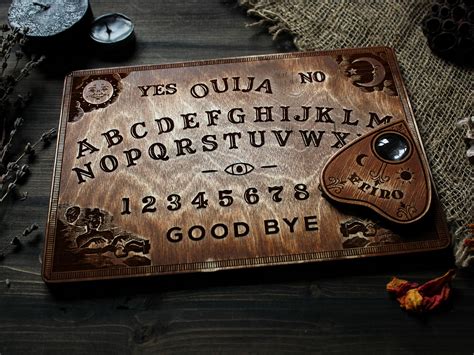 A planchette on a Ouija board