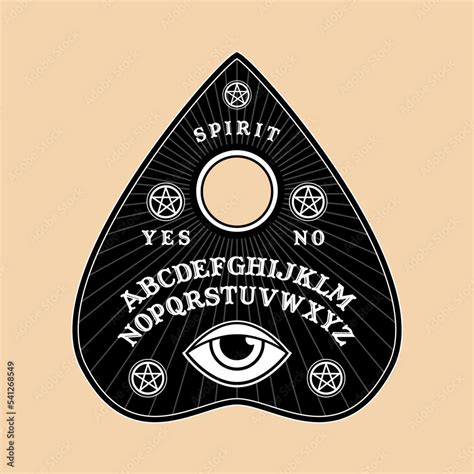 A close-up of Ouija board symbols