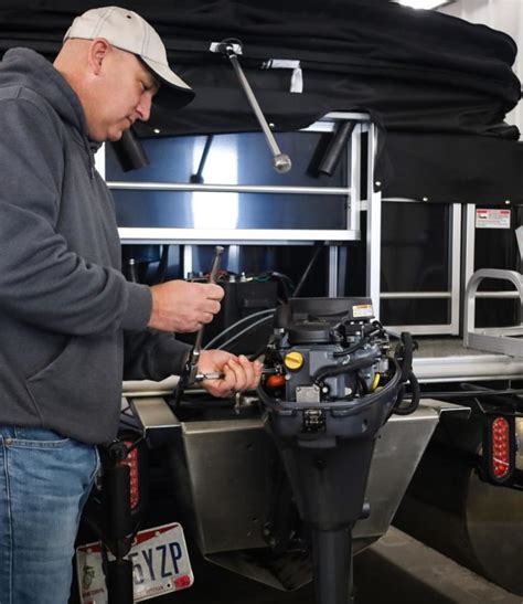 Outboard Motor Mechanic at Work