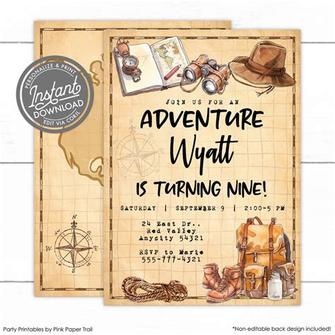 Outdoor Adventure Birthday Template