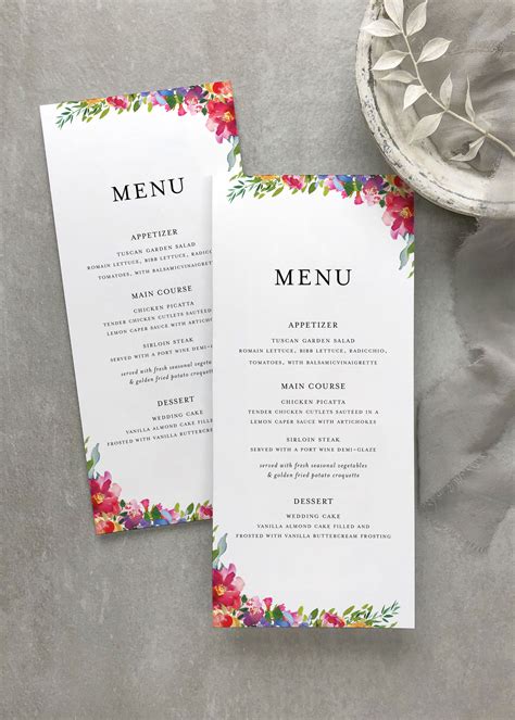 Outdoor Wedding Dinner Menu