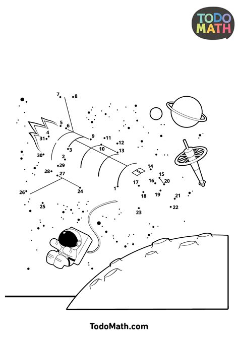 Outer space adventure dot to dot printable