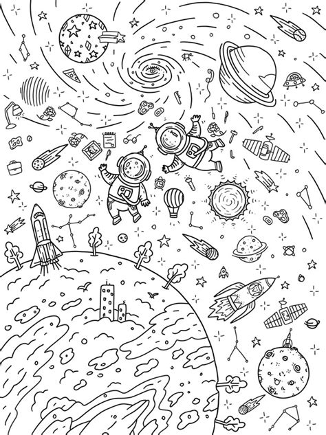 A picture of outer space with hidden planets and stars