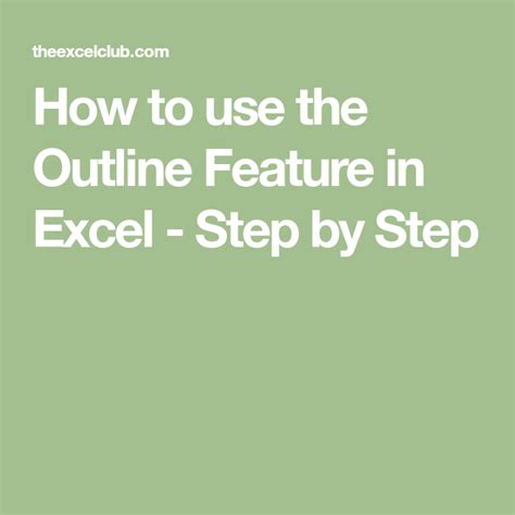 Outline Feature in Excel Example