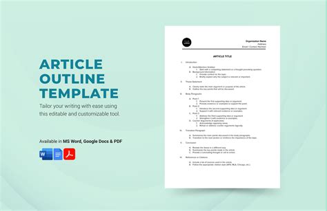 Outline Template for Article