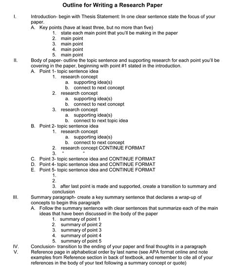 Outline Template for Research Paper