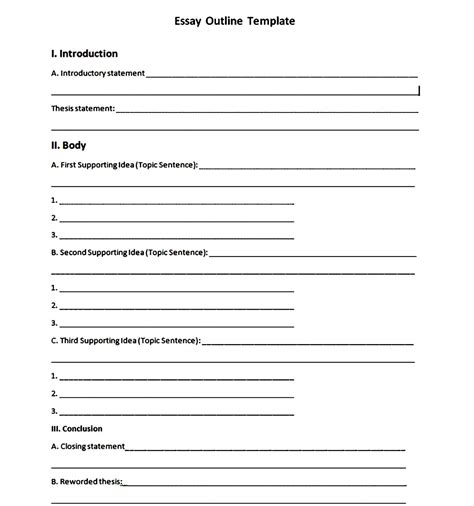 Outline Template Word for Informative Essay