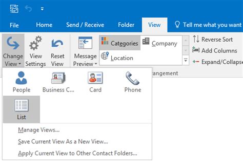 Outlook 365 Contact Management