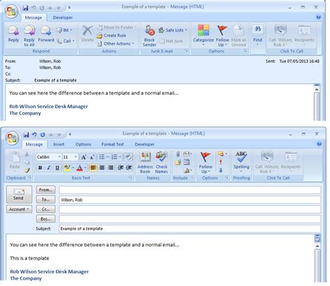 Outlook Email Template Example