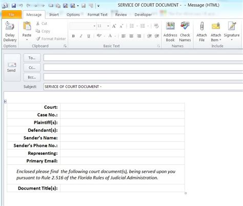 Outlook Email Template Examples