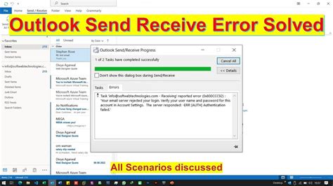 Outlook error solutions