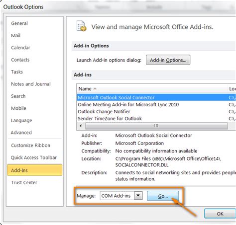 Outlook Excel Add-in