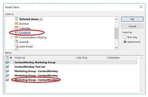 Outlook Excel Distribution List