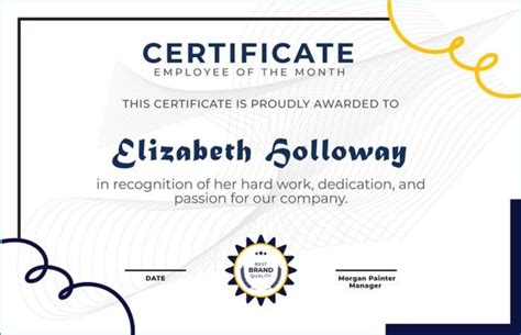 Outstanding employee recognition template