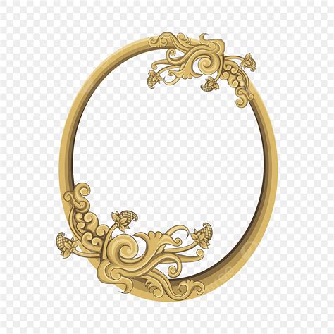 Oval frame template with a decorative border