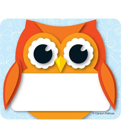 Owl Name Tags Printable Templates For Kids