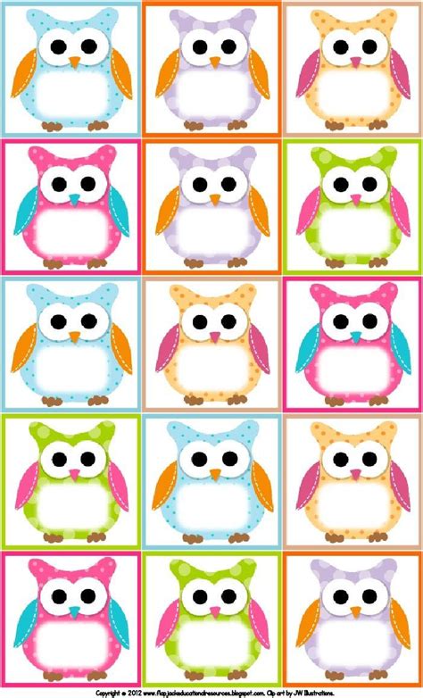 Owl Name Tags Free Printable Templates For Kids