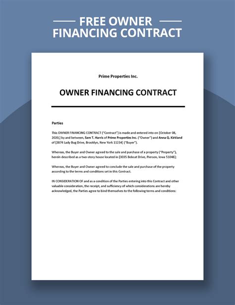 Owner Financing Contract with Attorney Fees