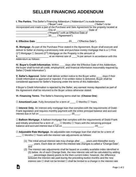 Owner Financing Contract with Default Provision