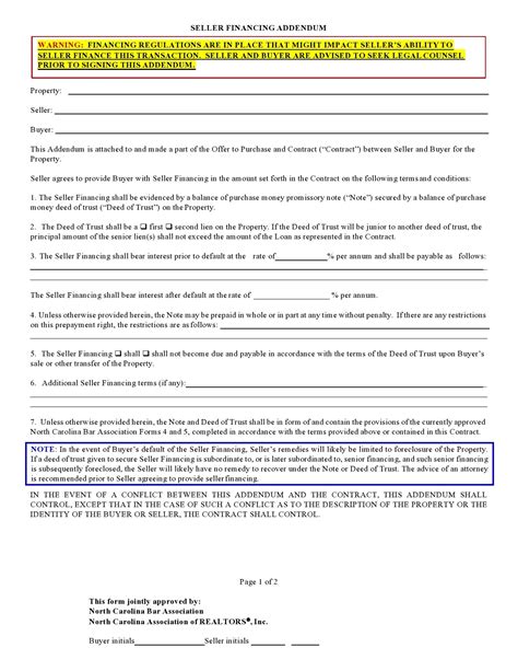 Owner Financing Contract with Default Provision Sample