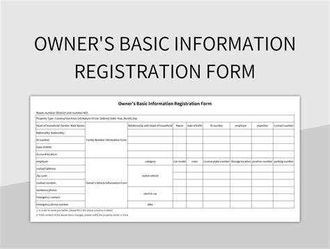 Ownership and Registration Forms