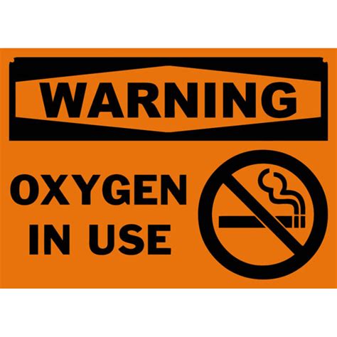 Oxygen In Use Sign with Caution Symbol