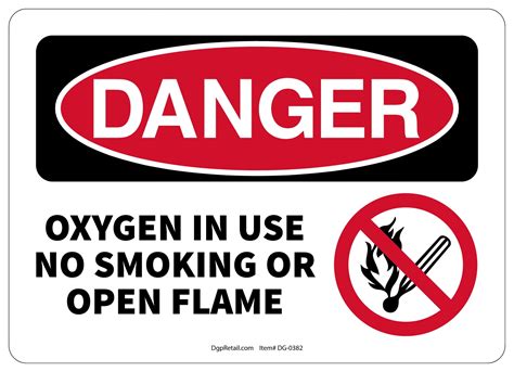 Oxygen In Use Sign with Pictogram