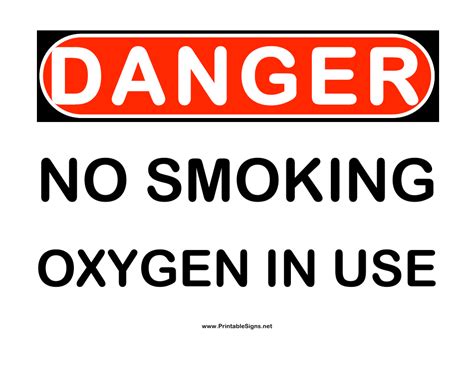 Oxygen In Use Sign Template 3