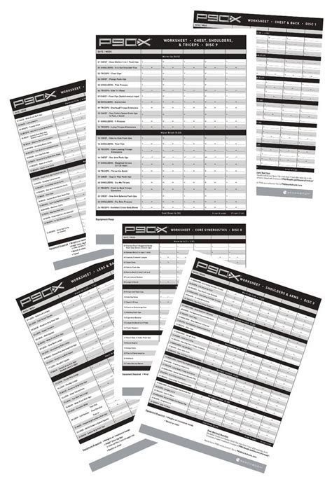 P90X progress tracking worksheet 2