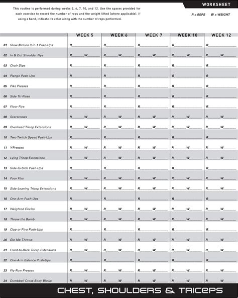 P90X workout sheets sample