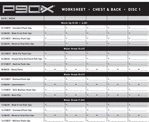 P90X worksheet 1